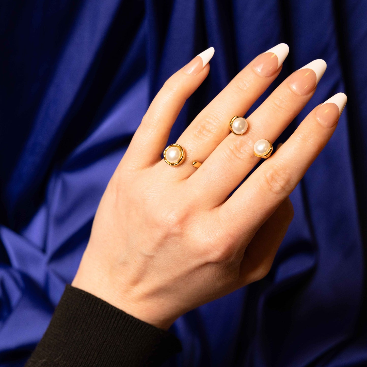 Anneaux Perlés - Pearl Rings 16K White Gold Plated