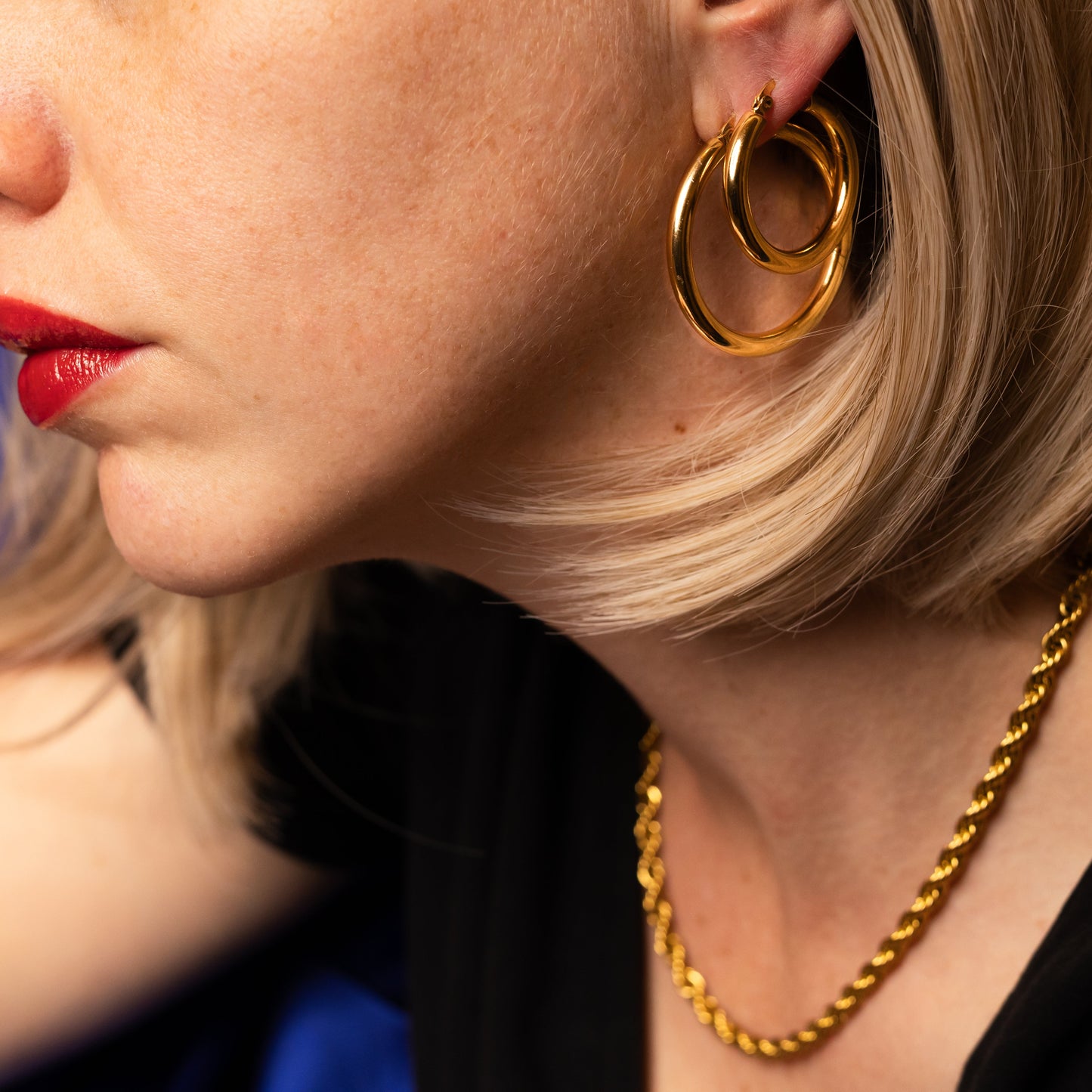 Cercle Éclatant - 18K Gold Plated Hoop Earrings