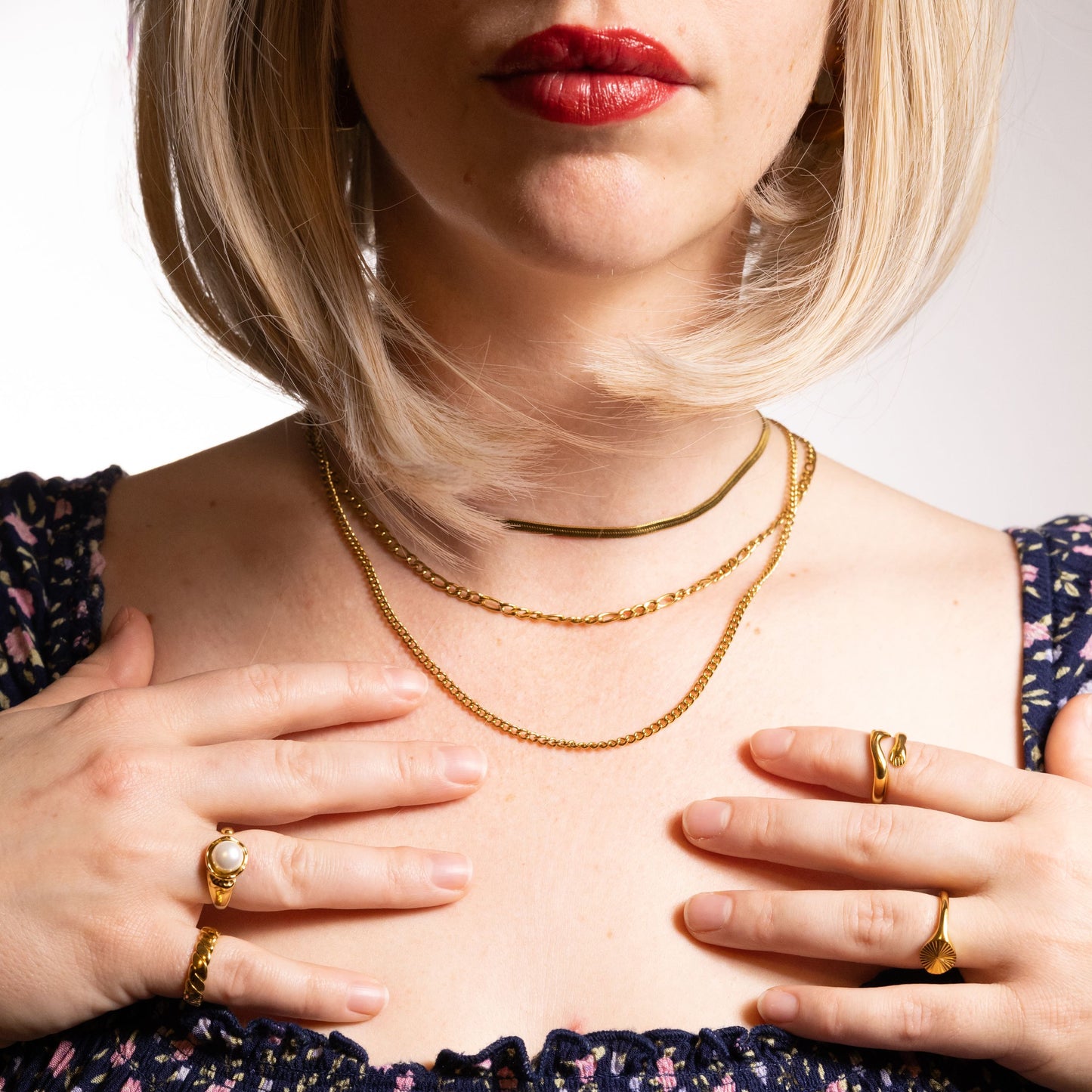 Cascades Dorées - 18K Gold Plated Layered Necklaces