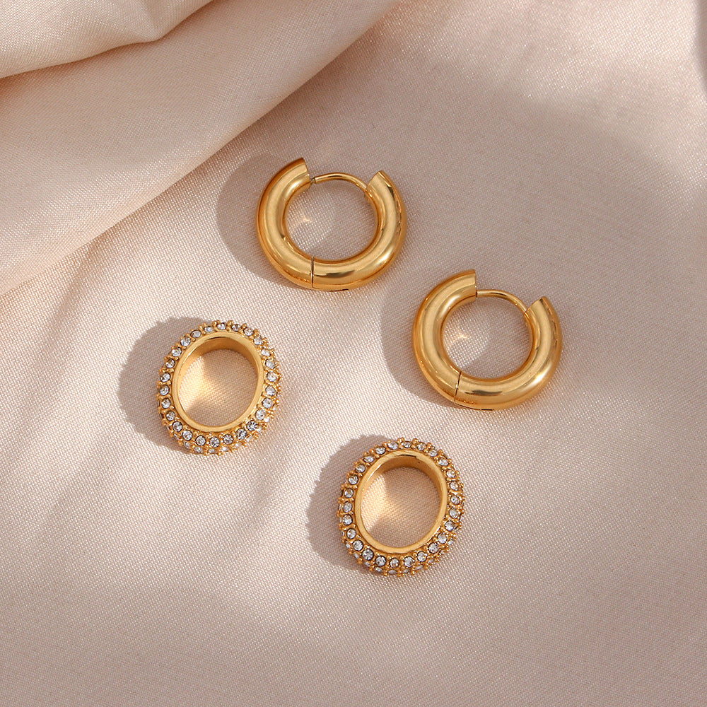 Éclat Doré - Zircon Huggie 18K Gold Plated