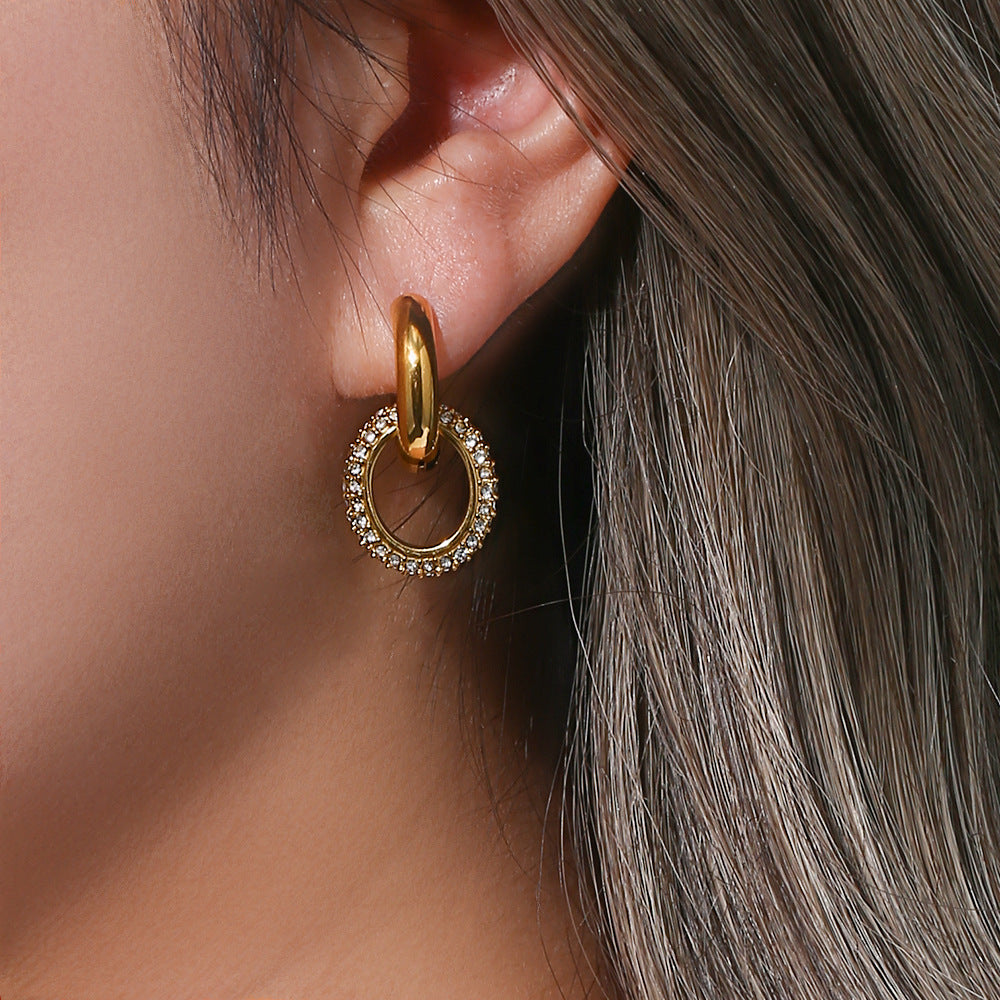 Éclat Doré - Zircon Huggie 18K Gold Plated