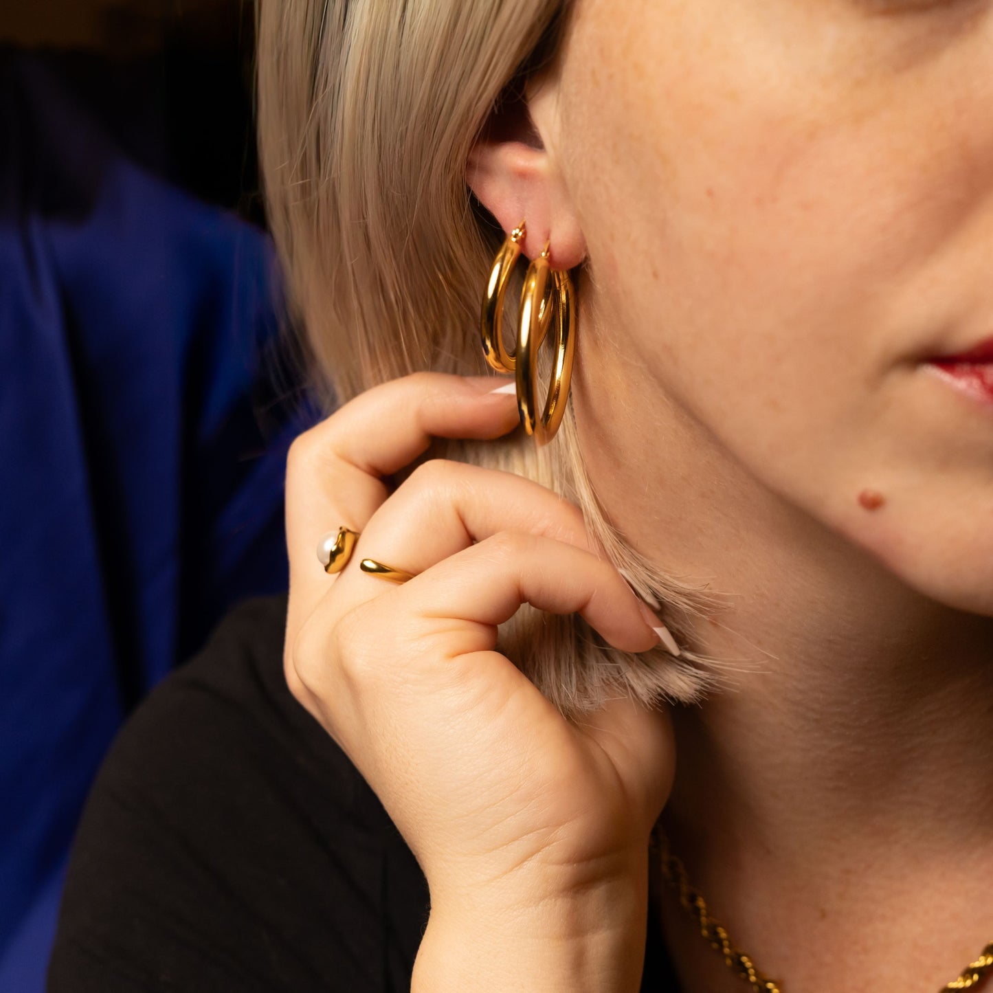 Cercle Éclatant - 18K Gold Plated Hoop Earrings