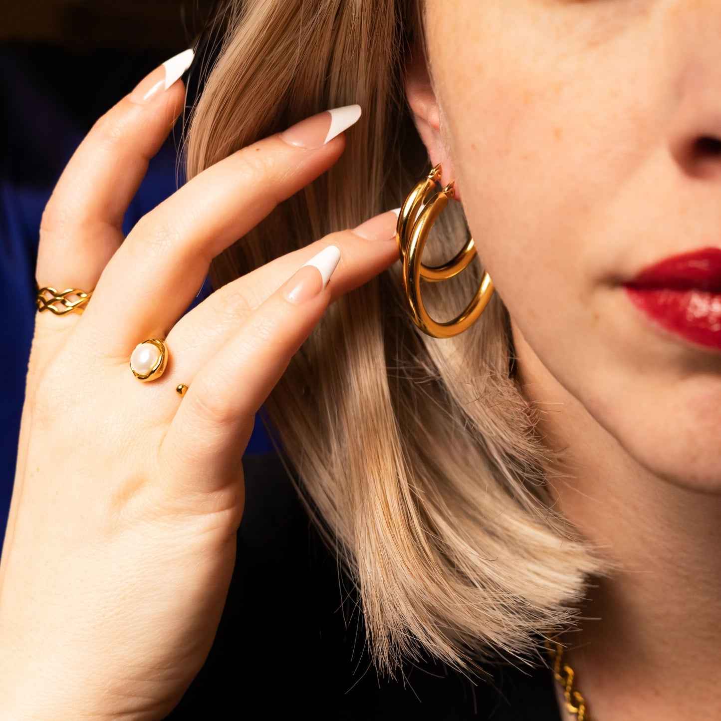Cercle Éclatant - 18K Gold Plated Hoop Earrings