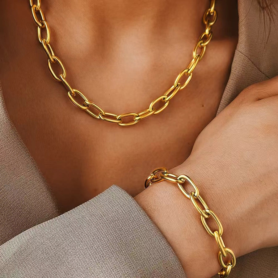 Chaînes Jumelles - 18K Gold Plated Jewelry Set