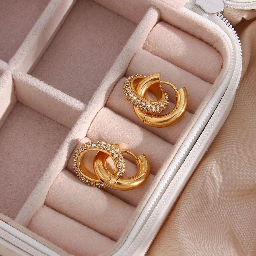 Éclat Doré - Zircon Huggie 18K Gold Plated