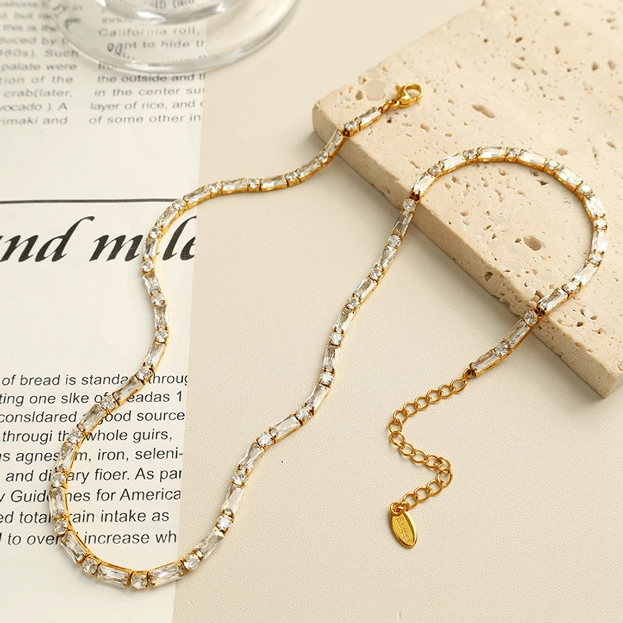 Chic Étincelant - Zircon Necklace 18K Gold Plated