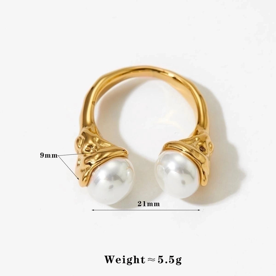 Anneaux Perlés - Pearl Rings 16K White Gold Plated