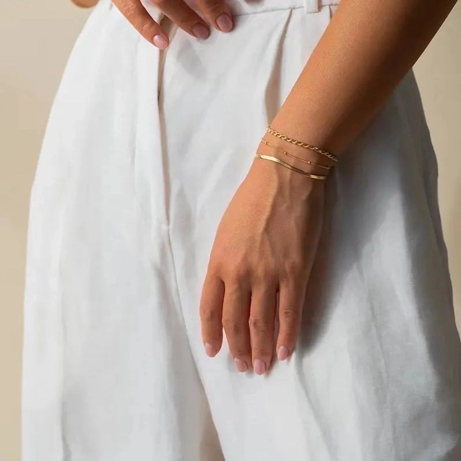 Lien Doré - Gold Chain Bracelets 16K Gold Plated