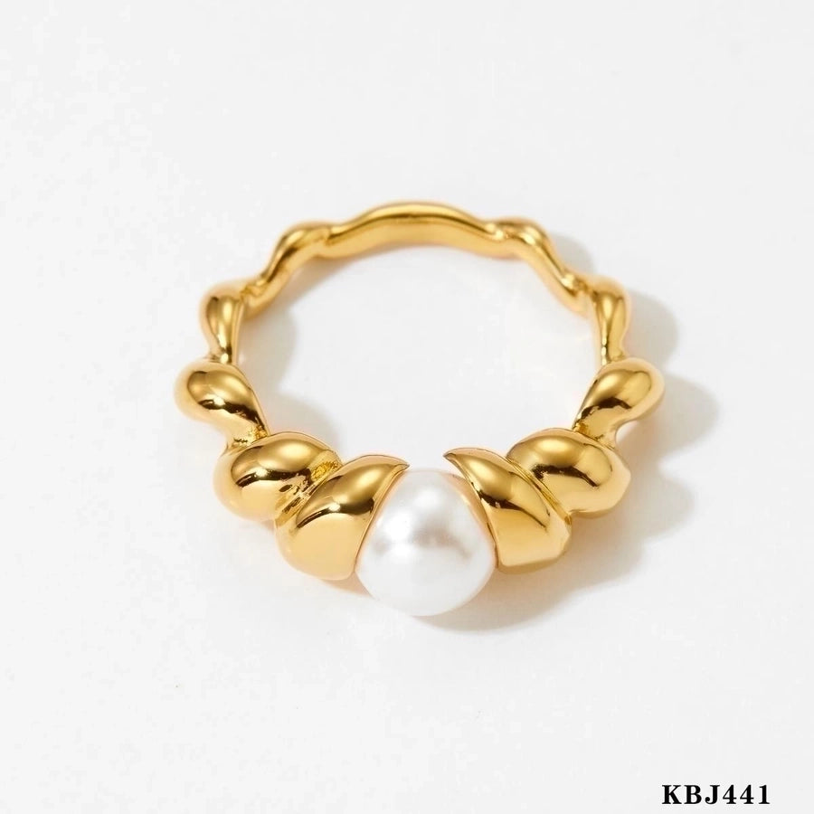 Anneaux Perlés - Pearl Rings 16K White Gold Plated