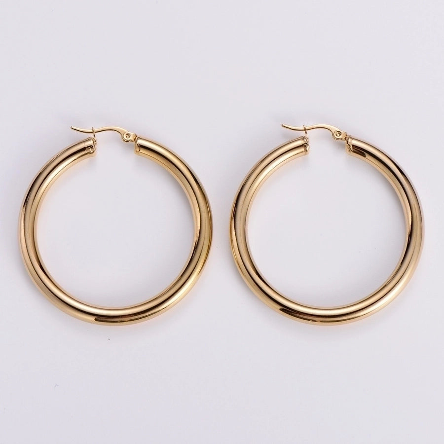 Cercle Éclatant - 18K Gold Plated Hoop Earrings