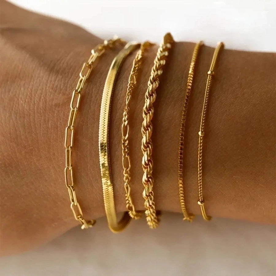 Lien Doré - Gold Chain Bracelets 16K Gold Plated