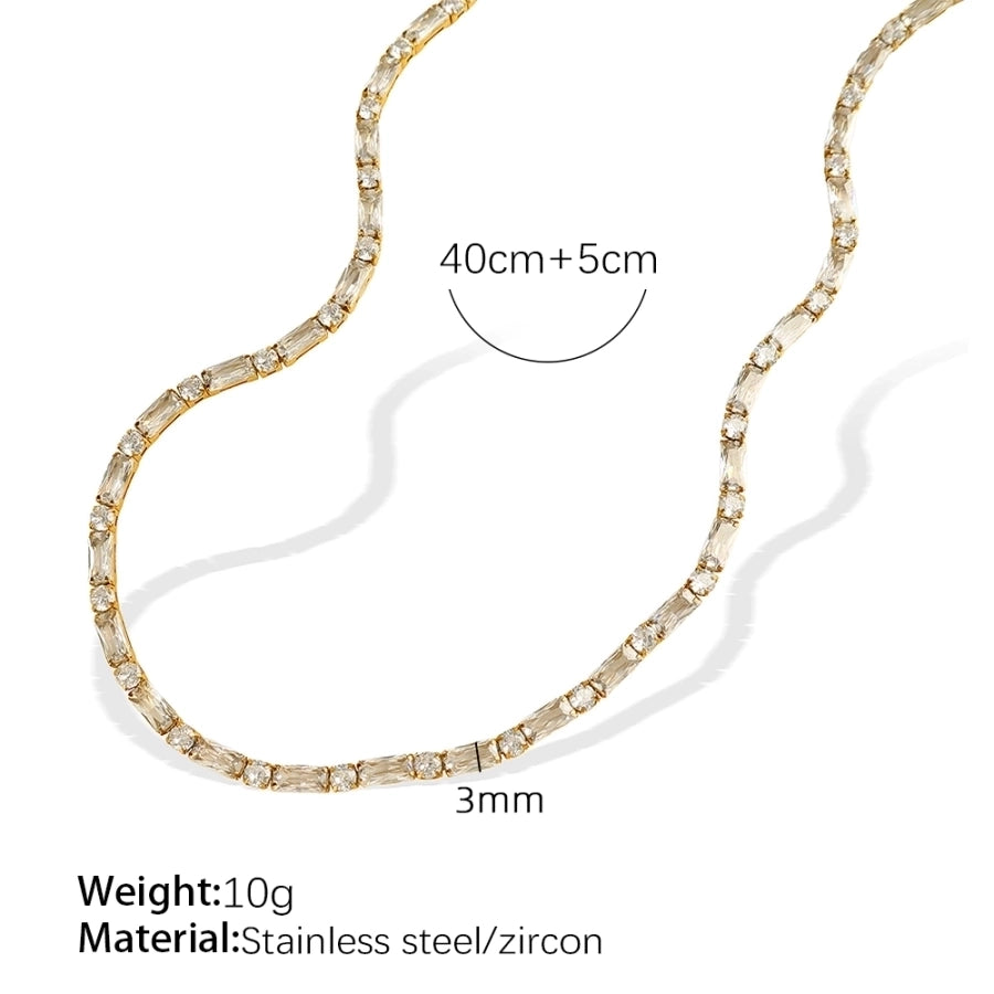 Chic Étincelant - Zircon Necklace 18K Gold Plated