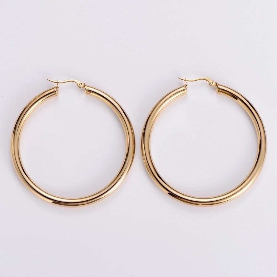 Cercle Éclatant - 18K Gold Plated Hoop Earrings
