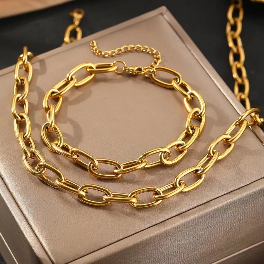 Chaînes Jumelles - 18K Gold Plated Jewelry Set