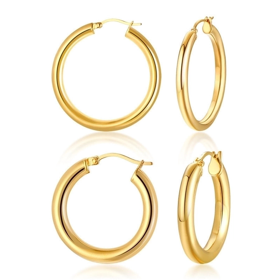 Cercle Éclatant - 18K Gold Plated Hoop Earrings