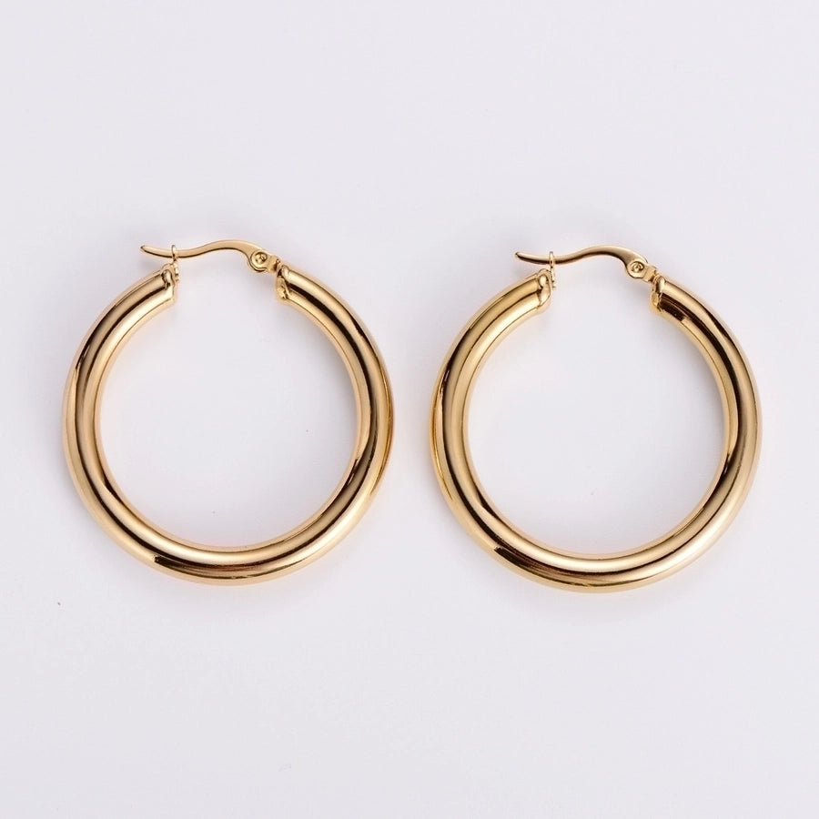Cercle Éclatant - 18K Gold Plated Hoop Earrings