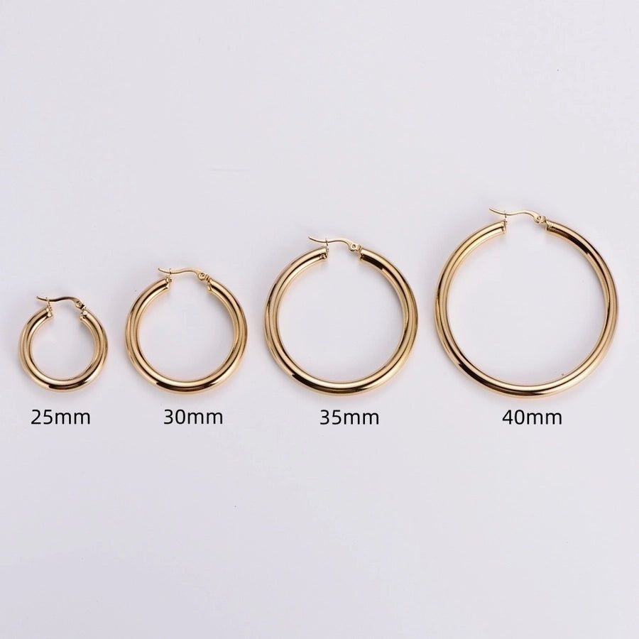 Cercle Éclatant - 18K Gold Plated Hoop Earrings