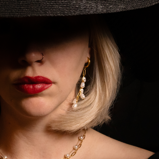 Pluie Perlée - Cascading Pearl Tassel Earrings 18k Gold Plated