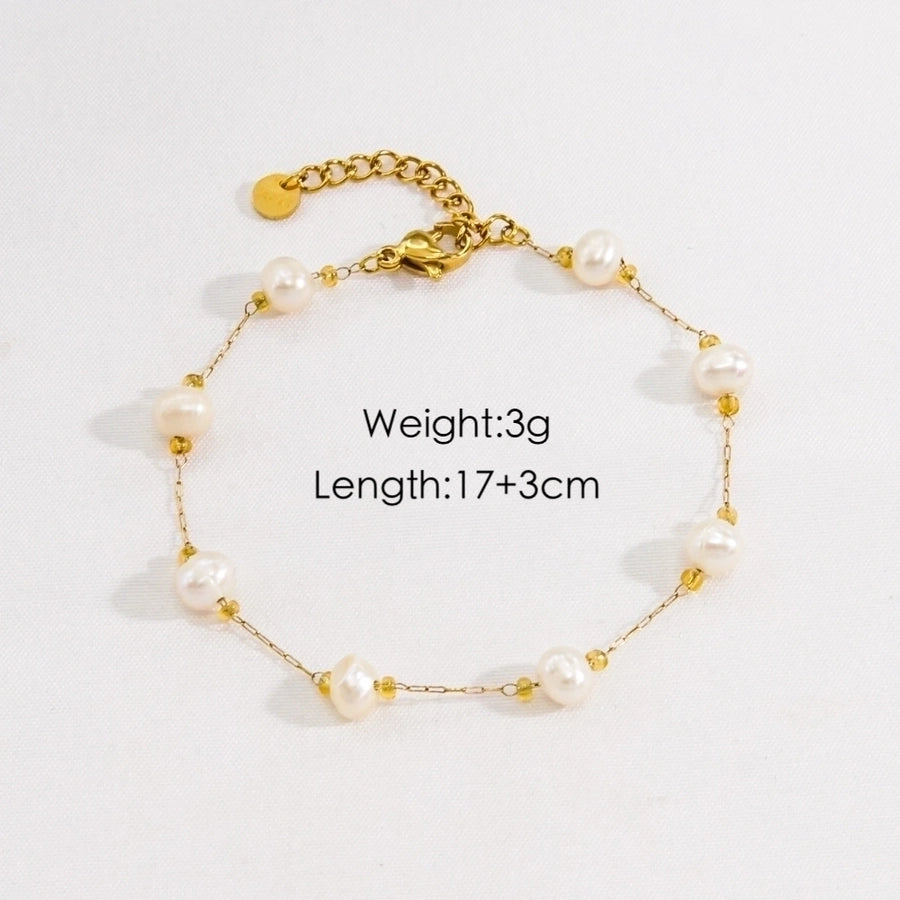 Ondes de Perles - Freshwater Pearl Necklace, Bracelet, Anklet 14k Gold