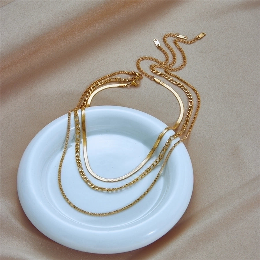 Cascades Dorées - 18K Gold Plated Layered Necklaces